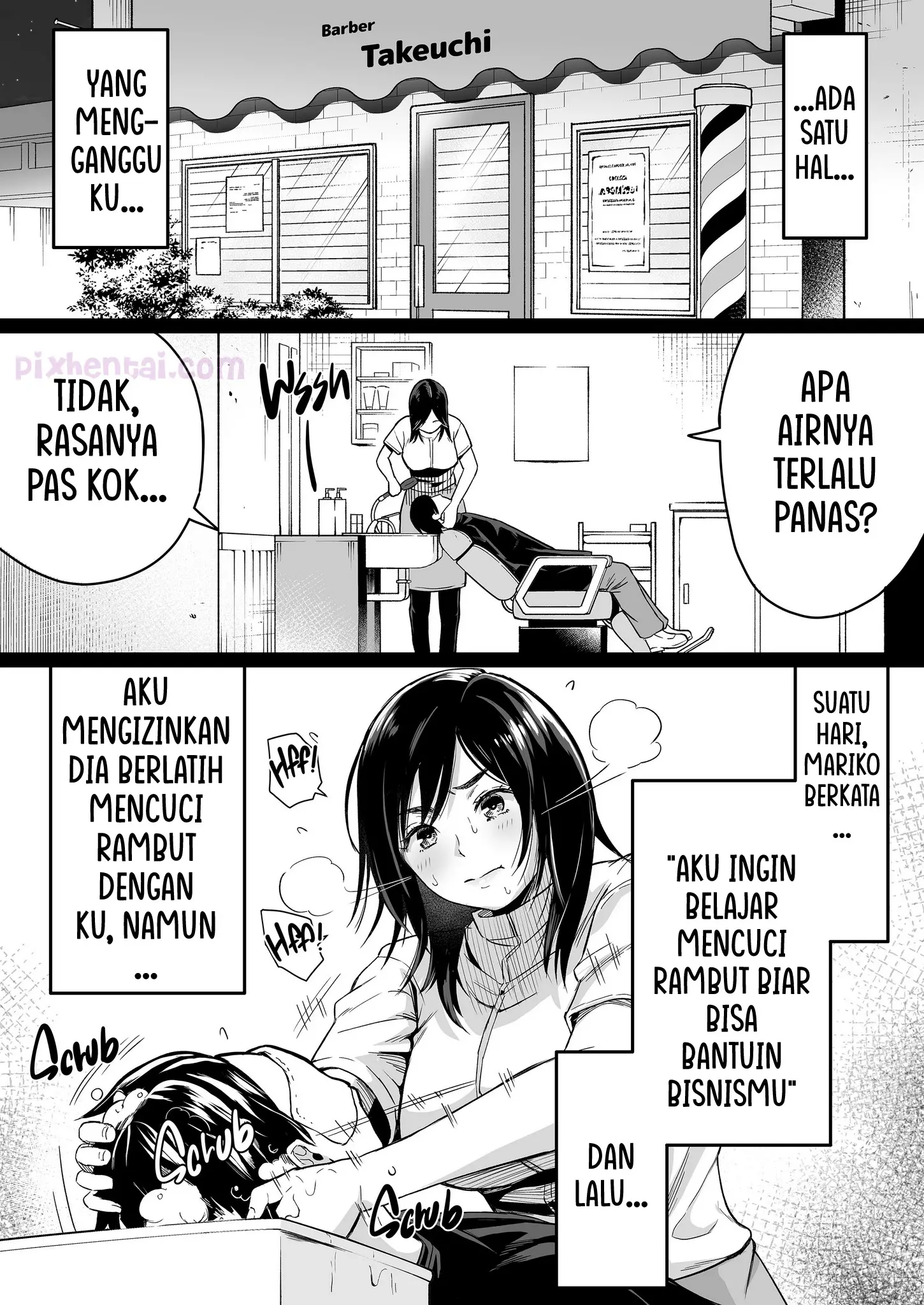 Komik hentai xxx manga sex bokep Marry a Big Breasted Young Wife Who Came to a Plain Barber Shop 2 page 6